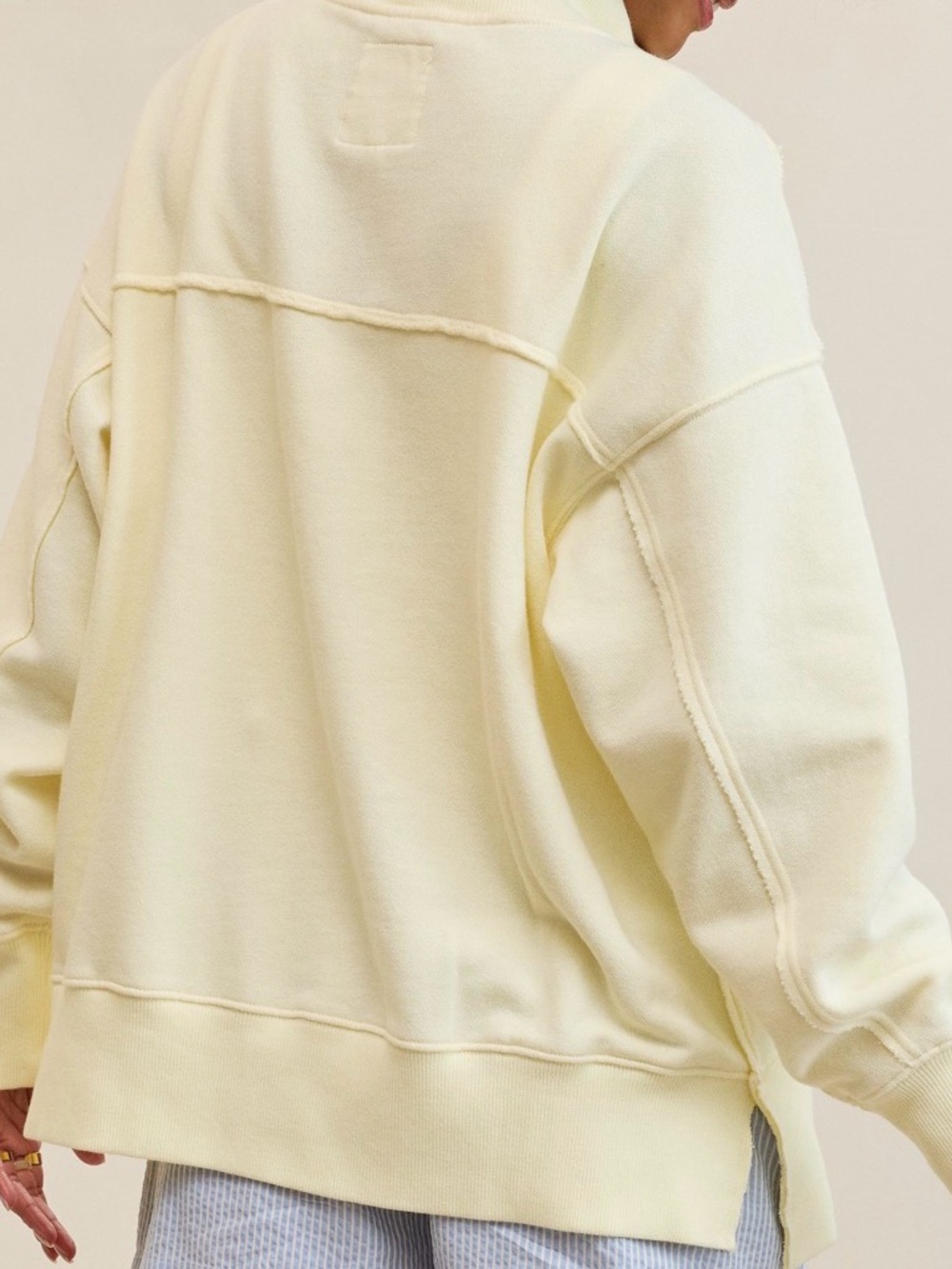Aerie Vintage Popover Polo Sweatshirt Cozy Yellow, size XL, NWT - Picture 3 of 5